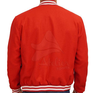 Top Trending <b>Red</b> Color Baseball Varsity Jacket Hot Selling Men <b>Glitter</b> Printed Baseball Varsity jacket Custom Hip Hop Varsity - Product Image 2