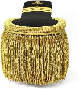 Epaulettes Negros y Dorados con Flecos y Diseño de Estrella, Decorativos para Uniformes, Venta al Por Mayor - Product Image 5