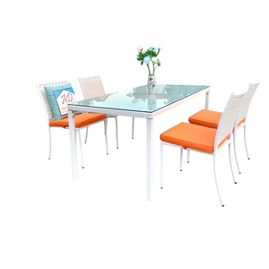 Juego de Comedor de Ratán Sintético para Exteriores PRCF-034 con Estructura de Aluminio, Muebles de Jardín - Product Image 1