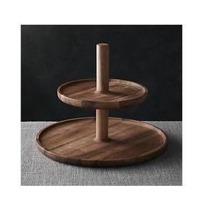 Soporte redondo de madera para tartas, pedestal de madera de mango, servidor de postres hecho a mano, exhibidor de postres para bodas, fiestas, hogar, artesanal de madera. - Product Image 2