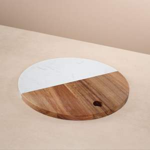 Planche à découper en marbre et bois design pour la restauration, la préparation des aliments et la présentation élégante - Product Image 5