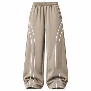 Pantalones Deportivos Jerry Wear para Hombre, de Pierna Ancha y Talla Grande, con Ribete en Contraste, Viscosa/Poliéster, Cintura Elástica, Ligeros, para Invierno - Product Image 5