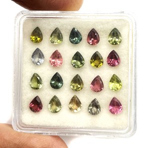 Turmalina natural multicolor con corte de pera de 4*5 mm para la fabricación de joyas, piedra suelta con certificación IGI. - Product Image 6