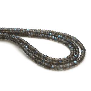 Natural Labradorite Faceted Rondelle <b>Beads</b> Strands 4.5 To 5.5mm Loose Gemstone <b>Beads</b> For Jewelry <b>Bracelet</b> Making Wholesale Bulk - Product Image 3