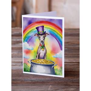 Lévrier italien de la Saint-Patrick Pack de 8 cartes de vœux fantaisistes A7 Taille 5x7 Cartes vierges avec enveloppes - Product Image 2