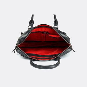 Porte-documents d'affaires en cuir véritable de luxe pour homme, marron, avec poche avant, bandoulière légère pour le travail de bureau - Product Image 4