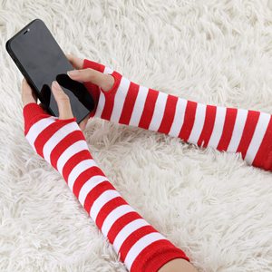 Red White Striped <b>Arm</b> <b>Sleeves</b> Women Seamless Knitted Cotton Adult Cycling <b>Arm</b> <b>Sleeve</b> Premium <b>Compression</b> <b>Arm</b> <b>Sleeve</b> for Sports - Product Image 1