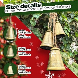Campana Colgante Navideña de Metal Elegante de Fabricante Confiable para Decoración Festiva del Árbol de Navidad, Uso Interior y Exterior, Temporal - Product Image 2