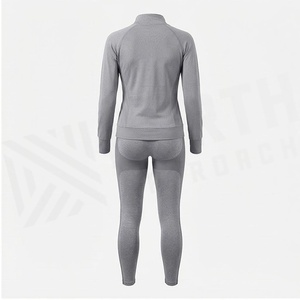 Conjunto de Yoga de 2 Piezas North Approach, Cierre Frontal Completo, Color Gris Sólido, Absorbe el Sudor, Ropa Deportiva para Mujer - Product Image 3