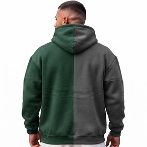 Sudadera con Capucha para Hombre, Verde Grisáceo, Dos Tonos, Estilo Vintage Digital, Antiarrugas, Felpa Suave, Corte Regular, Informal, para Invierno - Product Image 2