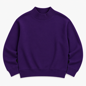 Nouveau design – Sweat-shirt pull-over surdimensionné pour femme, col montant uni, manches longues, épaules tombantes, imprimé, idéal pour l'hiver, fabriqué sur mesure - Product Image 4