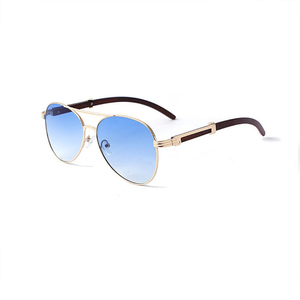 Lunettes de soleil de luxe pour homme et femme, style vintage, monture en métal doré sans bordure, verres dégradés, style aviateur - Product Image 2