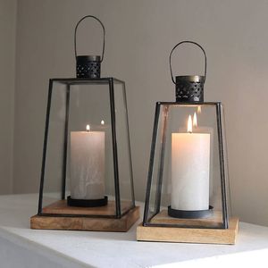 Compact metal candle lantern with modern finish perfect for small <b>spaces</b> home decor and ambient <b>lighting</b> - Product Image 3