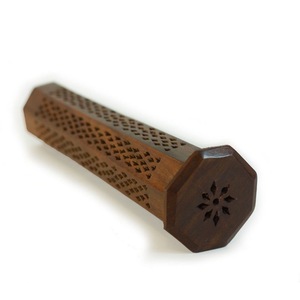 Porta Incienso de Madera de Pino Hecho a Mano, Recolector de Ceniza, Quemador de Incienso Hexagonal para Meditación en el Hogar - Product Image 2
