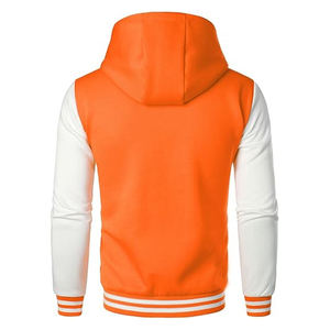 Men Premium Varsity Letterman Jacket High Quality Soft Comfortable <b>Covered</b> <b>Button</b> Rib Knit Trim Casual Regular Fit Stand - Product Image 3