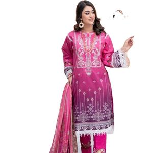 Adorables trajes de algodón bordados para mujer, vestido elegante de Faisalabad para la moda india y pakistaní - Product Image 1