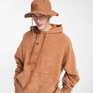 Sweat à capuche personnalisé en molleton de coton, imprimé, uni, vierge, épais, coupe oversize, pour hommes et femmes, hiver - Product Image 4