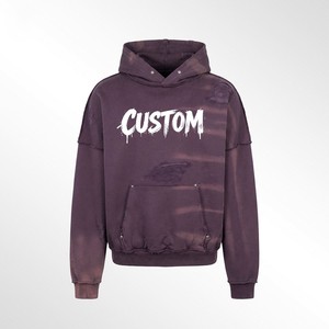 Factory Price Unisex Oversized Hoodie Drop Shoulder Hoodie Fashion Sweatshirt OEM Production - Product Image 6