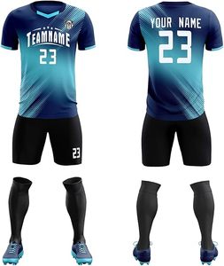 Uniformes y Pantalones Cortos de Fútbol con Diseño Personalizado, Ropa Deportiva Transpirable de Secado Rápido, Descuento de Fábrica al por Mayor, Nombre y Logotipo Personalizados - Product Image 1