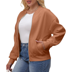 Solid Color Women Bomber <b>Jacket</b> Comfortable <b>Lightweight</b> Zip Front Casual Wear <b>Ladies</b> Bomber <b>Jacket</b> for Streetwear Fashion - Product Image 4