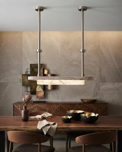 Modern Minimalist Concrete Linear Chandelier Luxury Pendant Light <b>Kitchen</b> Island Lighting Contemporary Dining Room Wall - Product Image 3