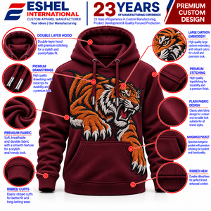 Sweat-shirts brodés 100% coton, fabricant sur mesure pour les marques de vêtements avec broderie de logo et production en gros dans le monde entier - Product Image 1