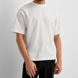 High Quality Custom Logo Screen DTG Printing 100% Cotton 260GSM <b>Drop</b> Shoulder Cropped Length <b>Box</b> Fit Men Oversize Plain T-shirts - Product Image 2