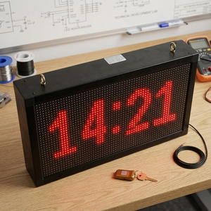 Industrial LED Matrix <b>Clock</b> & Information Display – Modbus TCP | AT-LED Matrix <b>Clock</b> Series – OEM & ODM - Product Image 1