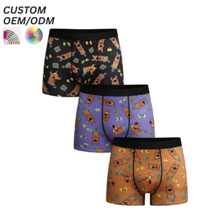 Calzoncillos bóxer de punto de algodón para hombre, de tiro medio, transpirables, elásticos, cómodos, con logotipo personalizado, soporte OEM ODM, marca privada - Product Image 1