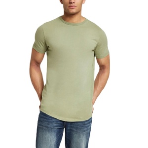 Vente en gros directe d'usine, t-shirt pour homme uni, 100% coton, séchage rapide, respirant, manches courtes, logo de marque personnalisé - Product Image 2