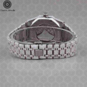 Montre de luxe Charm Jewells en acier inoxydable, incrustée de diamants, mouvement mécanique analogique, mode masculine, cadran 40 mm, étanche 10 bars - Product Image 4