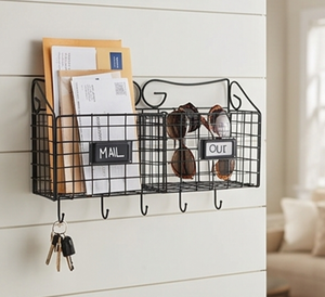 Cesta de Almacenamiento de Alambre Metálico Moderna para Montar en la Pared, Forma Rectangular, Organizador Multiusos, Elegante Adorno para el Hogar - Product Image 6