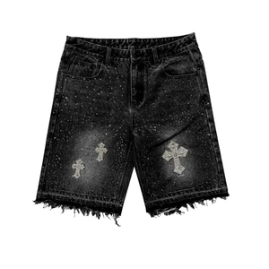 กางเกงขาสั้นปักลายเพชรแบรนด์ส่วนตัว ลายกราฟิกสุดพิเศษ คุณภาพระดับบูติก ขายส่ง จัดส่งระหว่างประเทศ - Product Image 3