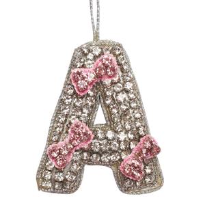 Ornement de Noël personnalisé en velours et satin brodé de perles, avec motifs de chameau, renne, mouton, cheval, alphabets et logo personnalisé - Product Image 2