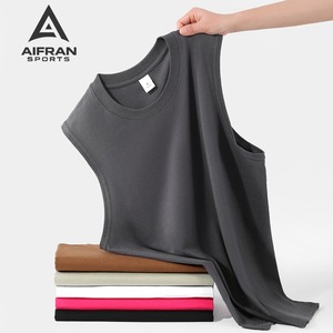 AIFRAN SPORTS Camiseta sin Mangas Casual para Hombre, Transpirable, de Secado Rápido, 100% Algodón, con Patrón Geométrico, Cuello Redondo, para Gimnasio y Fitness - Product Image 3