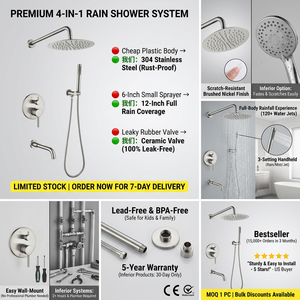 Kit de Ducha de Lluvia, Baño Moderno e Idea, Cabezal de Ducha Inteligente con Efecto Lluvia, Sistema de Mezclador de Grifo, Columna de Ducha, Conjunto de Ducha - Product Image 5