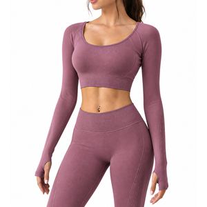Top Deportivo de Yoga Personalizado de Alta Calidad, Transpirable, para Mujer, Manga Larga, Ajustado, para Gimnasio, Fitness y Deportes - Product Image 1