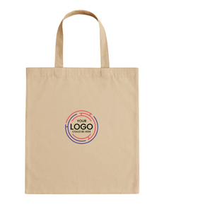 Wholesale EcoDari CTB-540 Natural Cotton Canvas Tote <b>Bag</b> with Woven Handle <b>Medium</b> <b>Size</b> Custom CMYK Logo for Branding & Packaging - Product Image 1