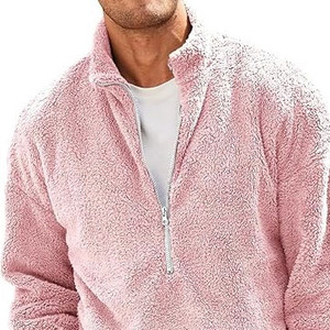 Custom <b>Men's</b> Large Size Casual Winter Warm Polar Fleece Loose Outdoor Windproof Stand <b>Sherpa</b> <b>Jacket</b> with Zipper for <b>Men</b> - Product Image 2