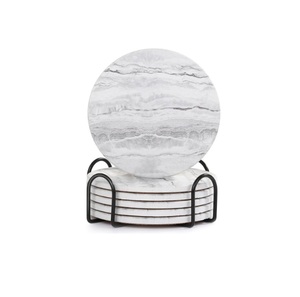 Magnifiques sets de sous-verres ronds en bois imprimés de roses rouges, 6 pièces, sous-verres de service en bois avec un magnifique motif floral imprimé - Product Image 6