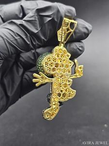 Colgante de Moda en Plata de Ley 925 con Baño de Oro Rosa Amarillo, Joyería con Diamante Moissanita, Estilo Hip Hop - Product Image 4