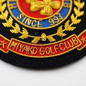 Custom Bullion Wire Embroidered Golf Club Crest Patch Luxury Goldwork Crown Badge Sew-On Applique for Uniforms & Garments - Product Image 4