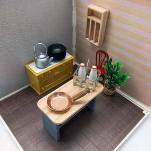 Muebles de Plástico en Miniatura para Casa de Muñecas, Cabaña 3D, Modelo de Escena DIY con Piso Oscuro - Cubo de 16.3cm - Product Image 5