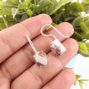 Designer Classy And Trendy Pink <b>Opal</b> Turquoise Gemstones <b>Earring</b> Jewellery In 925 Sterling Silver Plated For Women And Girls - Product Image 1