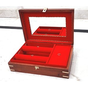 Caja de Joyería Artesanal con Marquetería de Madera Multicolor |   Diseño de Mosaico Exótico de Sheesham al por Mayor - Product Image 4