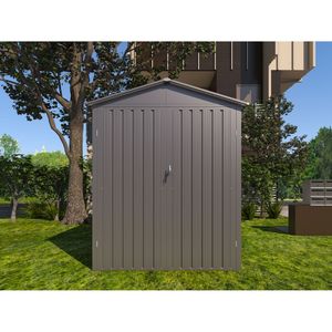 Caseta de Almacenamiento para Motocicletas al Aire Libre con Ventana Gris, Sin Rieles ni Accesorios - Product Image 2