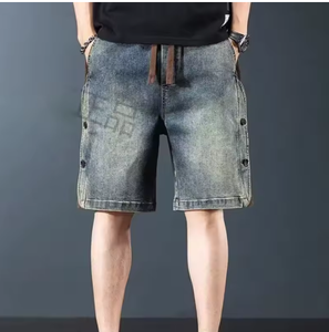 Shorts en jean baggy pour homme, style cargo décontracté, coupe droite, taille plus, streetwear vintage hip-hop - Product Image 1