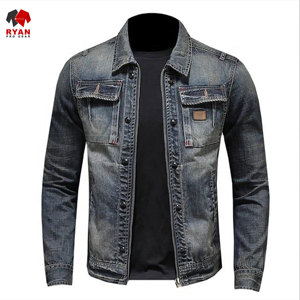 แจ็คเก็ตยีนส์พรีเมียมคุณภาพสูงสำหรับผู้ชาย ยี่ห้อ Ryan Pro Gear แบบสั่งทำพิเศษ ปิดด้วยกระดุม บุด้วยผ้าควิลท์ แห้งเร็ว เหมาะสำหรับฤดูหนาว ผลิตจากโพลีเอสเตอร์/คอตตอน - Product Image 5