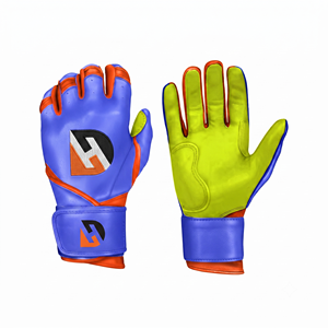 Gants de frappe en cuir bleu, orange et vert, ambidextres, fermeture auto-agrippante, durables, pour l'entraînement, unisexe adulte - Product Image 1