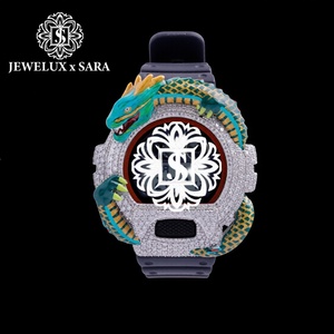 Reloj de Lujo Estilo Hip Hop con Incrustaciones de Diamantes, Suministro Directo de Fábrica, Perfecto para Coleccionistas, Correa de Goma, Disponible para Eventos y Grandes Cantidades - Product Image 3